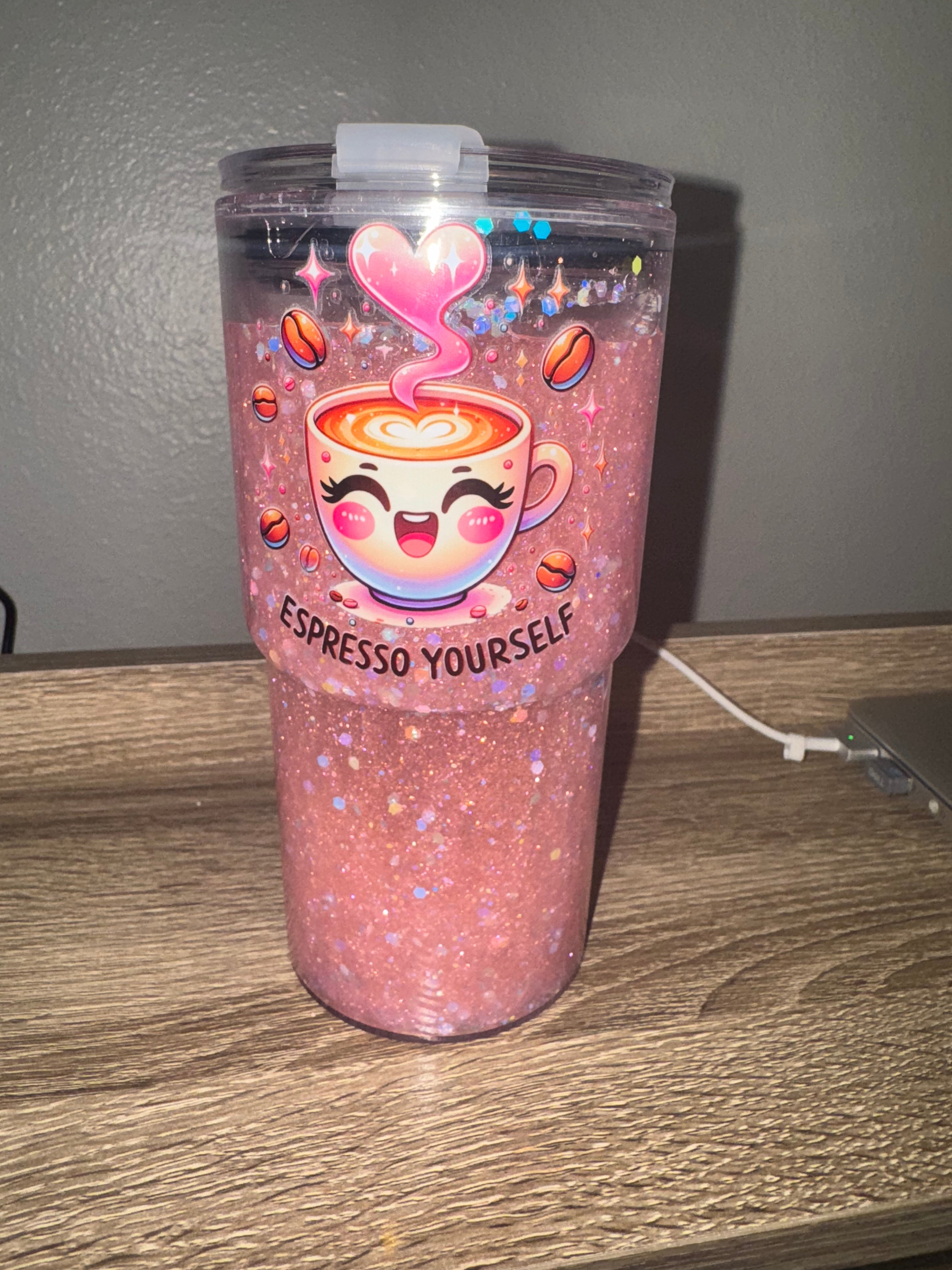 Espresso Yourself 18oz Acrylic Snow Globe Cup