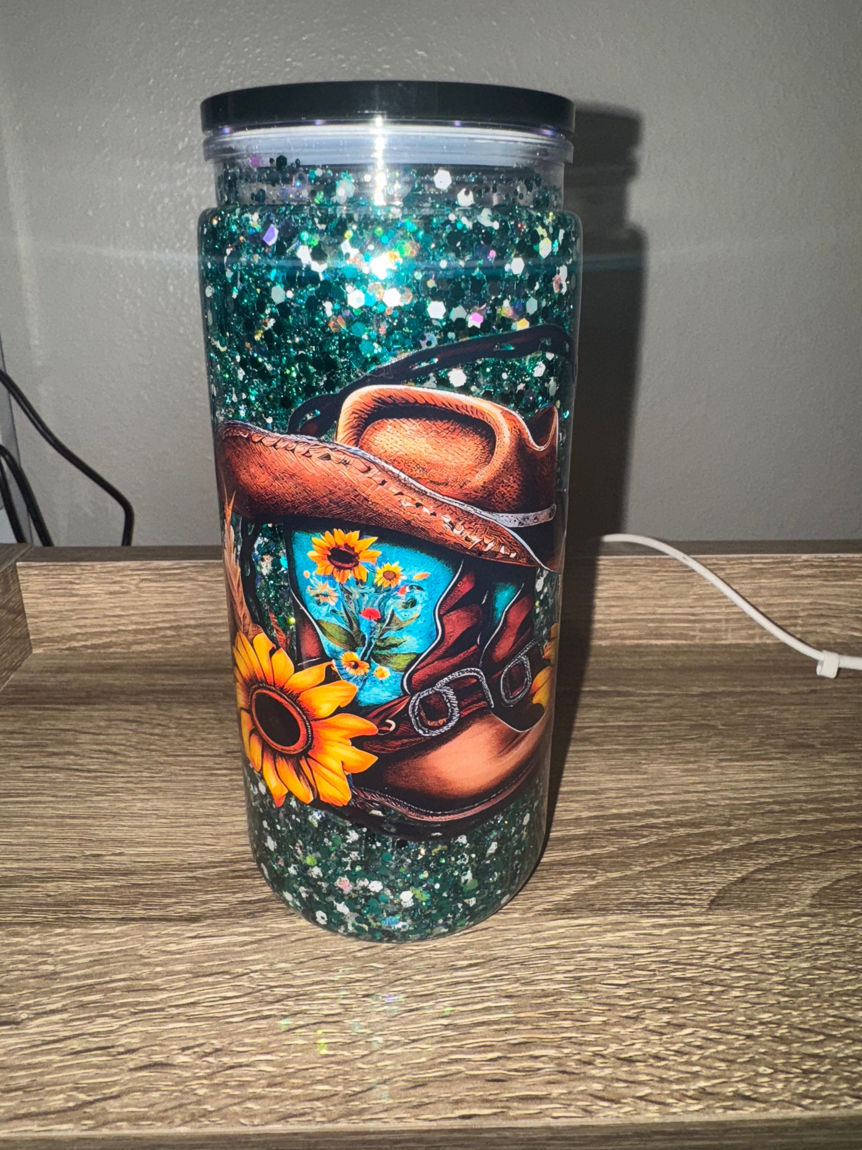 Country 24oz Acrylic Snow Globe Cup